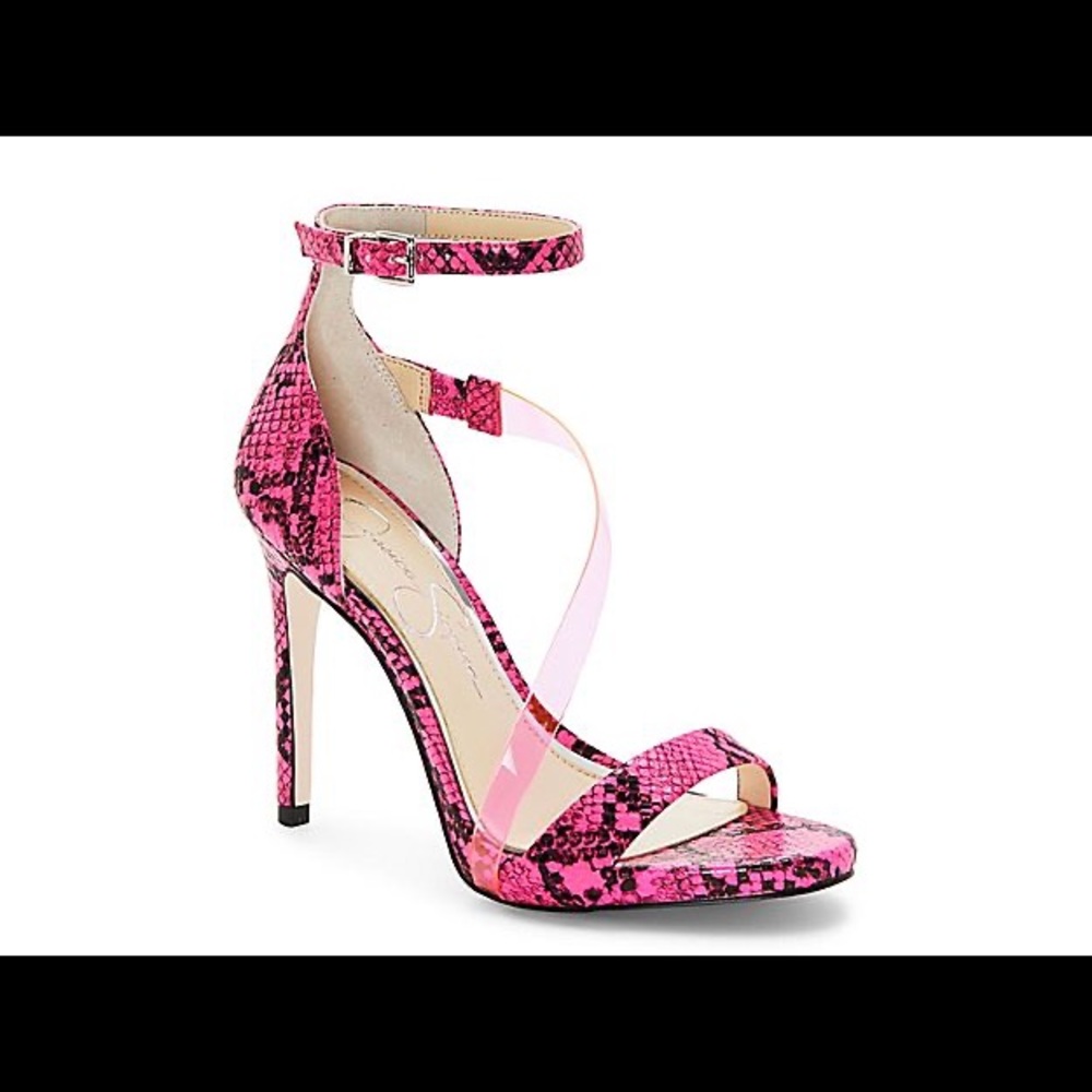 ❗️NWT❗️Jessica Simpson Rayli 2 Sandal Heel Fushia Pink/Black